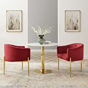Maroon finish tufted performance velvet accent chairs/ set of 2 main photo