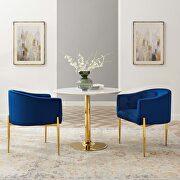 Navy finish tufted performance velvet accent chairs/ set of 2 main photo