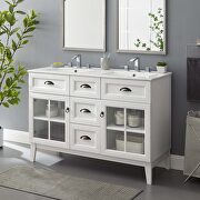 Double bathroom vanity cabinet w/ dual ceramic sink basins main photo