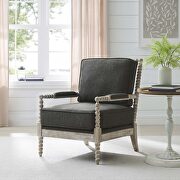 Revel (Natual Gray) Fabric upholstery armchair in natual/ gray
