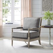 Fabric upholstery armchair in natual/ light gray main photo