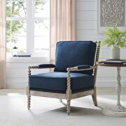 Fabric upholstery armchair in natual/ navy main photo