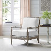Fabric upholstery armchair in natual/ white main photo