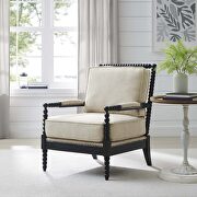 Fabric upholstery armchair in black/ beige main photo