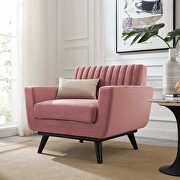 Engage (Rose) Channel tufted performance velvet armchair in dusty rose