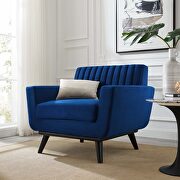 Engage (Navy) Channel tufted performance velvet armchair in navy