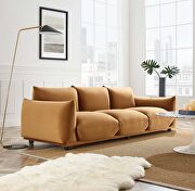 Performance velvet sofa in cognac