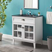 Isle 30 (Black) Bathroom vanity cabinet in white black