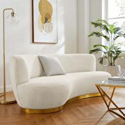 Ivory finish upholstery fabric sofa main photo