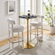 Lippa 28 (Gold Black) Artificial marble bar table in gold black