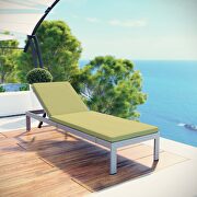 Outdoor patio aluminum chaise with cushions in silver/ peridot main photo
