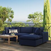 Navy finish 4-piece outdoor patio sectional sofa main photo