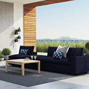 Navy finish 4-piece sunbrellaÂ® outdoor patio sectional modular sofa