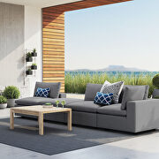 Gray finish 4-piece sunbrellaÂ® outdoor patio sectional modular sofa