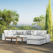 White finish 5-piece outdoor patio sectional modular sofa main photo