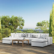 White finish 6-piece outdoor patio sectional modular sofa main photo