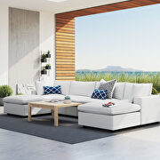 White finish 6-piece sunbrella® outdoor patio sectional modular sofa main photo
