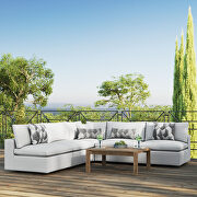 5-piece outdoor patio sectional modular sofa in white main photo