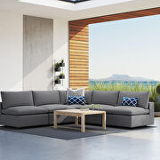 5-piece sunbrella® outdoor patio sectional modular sofa in gray main photo