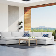 5-piece sunbrella® outdoor patio sectional modular sofa in white main photo