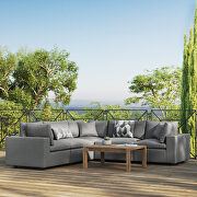 Commix M (Charcoal) 5-piece outdoor patio modular sectional sofa in charcoal