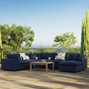 7-piece outdoor patio modular sectional sofa in navy main photo