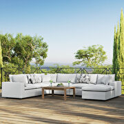 7-piece outdoor patio modular sectional sofa in white main photo