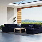 7-piece sunbrella® outdoor patio modular sectional sofa in navy main photo