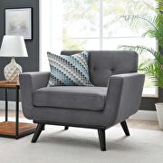 Performance velvet  upholstery chair in gray main photo