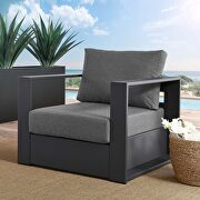 Gray/ charcoal finish outdoor patio powder-coated aluminum chair main photo