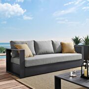 Tahoe S (Gray) Gray finish outdoor patio powder-coated aluminum sofa