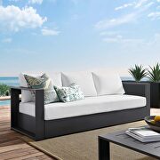 Tahoe S (Gray/ White) Gray/ white finish outdoor patio powder-coated aluminum sofa
