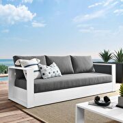 Tahoe S (White/ Charcoal) White/ charcoal finish outdoor patio powder-coated aluminum sofa