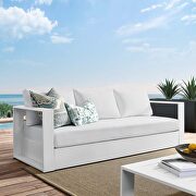 Tahoe S (White) White finish outdoor patio powder-coated aluminum sofa