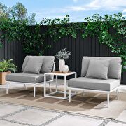 Stance II (Gray) White/ gray finish 3-piece outdoor patio aluminum set
