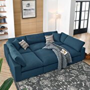 Down filled overstuffed 6-piece sectional sofa in azure main photo