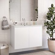 Wall-mount 36 bathroom vanity in white main photo