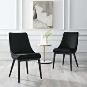 Black finish performance velvet accent dining chairs - set of 2 main photo