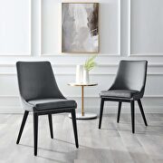 Gray finish performance velvet accent dining chairs - set of 2 main photo