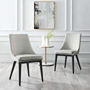 Light gray finish performance velvet accent dining chairs - set of 2 main photo