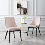 Pink finish performance velvet accent dining chairs - set of 2 main photo