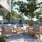 Brisbane II (Natural Gray) Natural/ gray finish 6-piece teak wood outdoor patio outdoor patio set