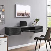 Wall mount wood office desk in charcoal finish main photo