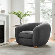 Gray finish boucle upholstered fabric chair