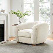 Ivory finish boucle upholstered fabric chair