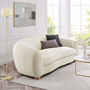 Ivory finish boucle upholstered fabric sofa main photo