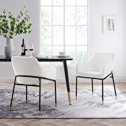 White finish performance velvet dining chair set of 2 main photo