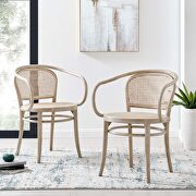Oliana (Gray) Gray finish wood modern farmhouse style dining chair set of 2