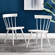 Sutter (White) White finish wood dining side chair set of 2