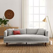 Zoya (Light Gray) Upholstered polyester fabric sofa in mid-century design